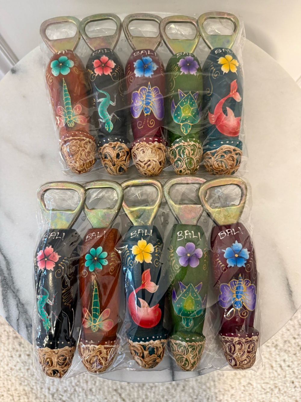 Set of 10 Bali Hand Painted Bottle Openers Bachelorette Party